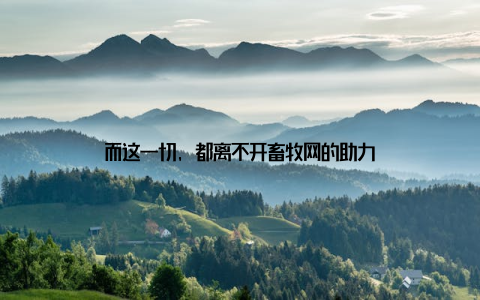 而这一切, 都离不开畜牧网的助力