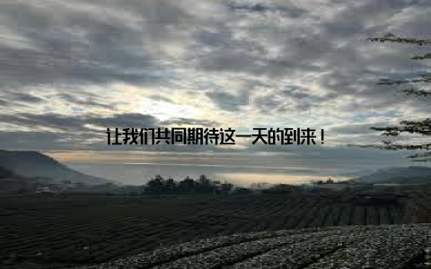 让我们共同期待这一天的到来!