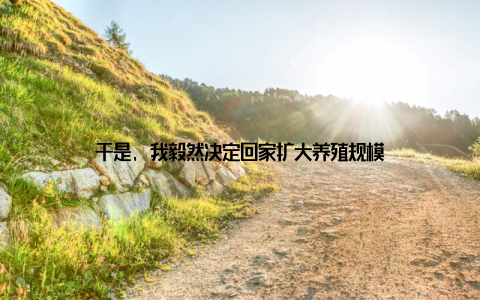 于是, 我毅然决定回家扩大养殖规模