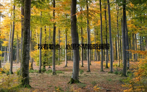 我看着他, 心里不禁暗暗佩服