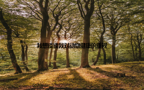 我想谈谈我对动物健康的重视