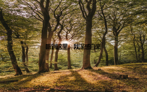 听到这里, 我深感自豪