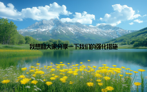 我想和大家分享一下我们的强化措施