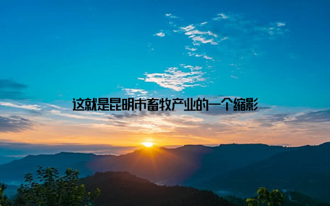 这就是昆明市畜牧产业的一个缩影