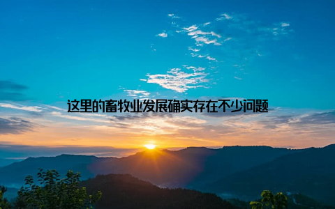 这里的畜牧业发展确实存在不少问题