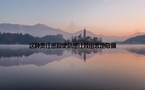 这种责任感和使命感让我由衷地敬佩