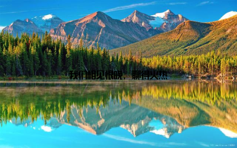 我们相见恨晚, 聊得火热