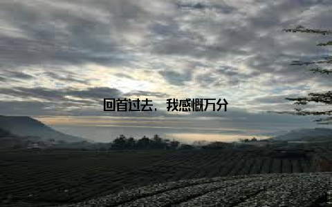 回首过去, 我感慨万分
