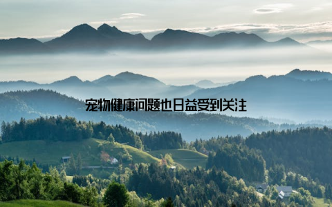 宠物健康问题也日益受到关注