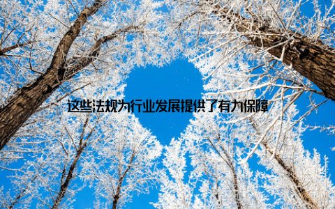 这些法规为行业发展提供了有力保障