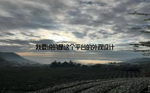 我要说的是这个平台的外观设计