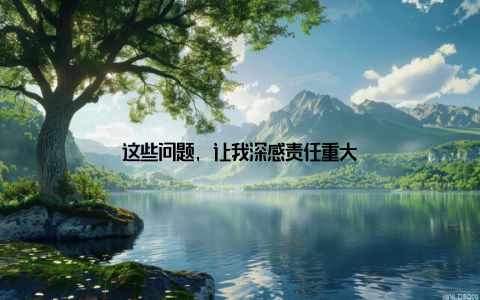 这些问题, 让我深感责任重大