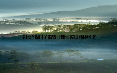 论坛还探讨了畜牧业如何实现循环经济