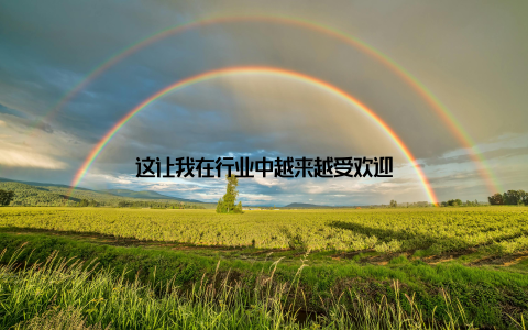 这让我在行业中越来越受欢迎