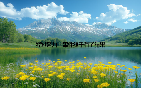 经过努力, 事件终于有了结果