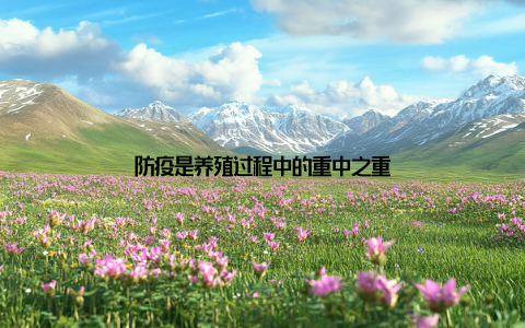 防疫是养殖过程中的重中之重