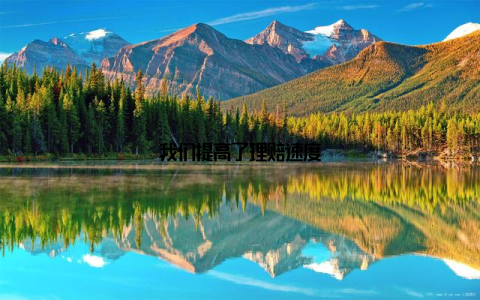 我们提高了理赔速度